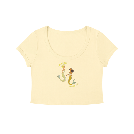 Women's Solid Color Slim Crop T-Shirt