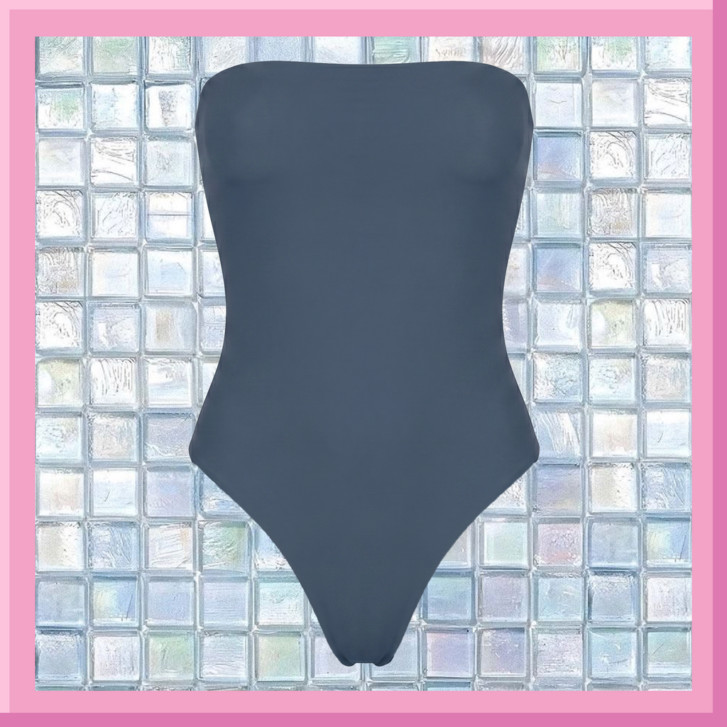 Blue Strapless One Piece