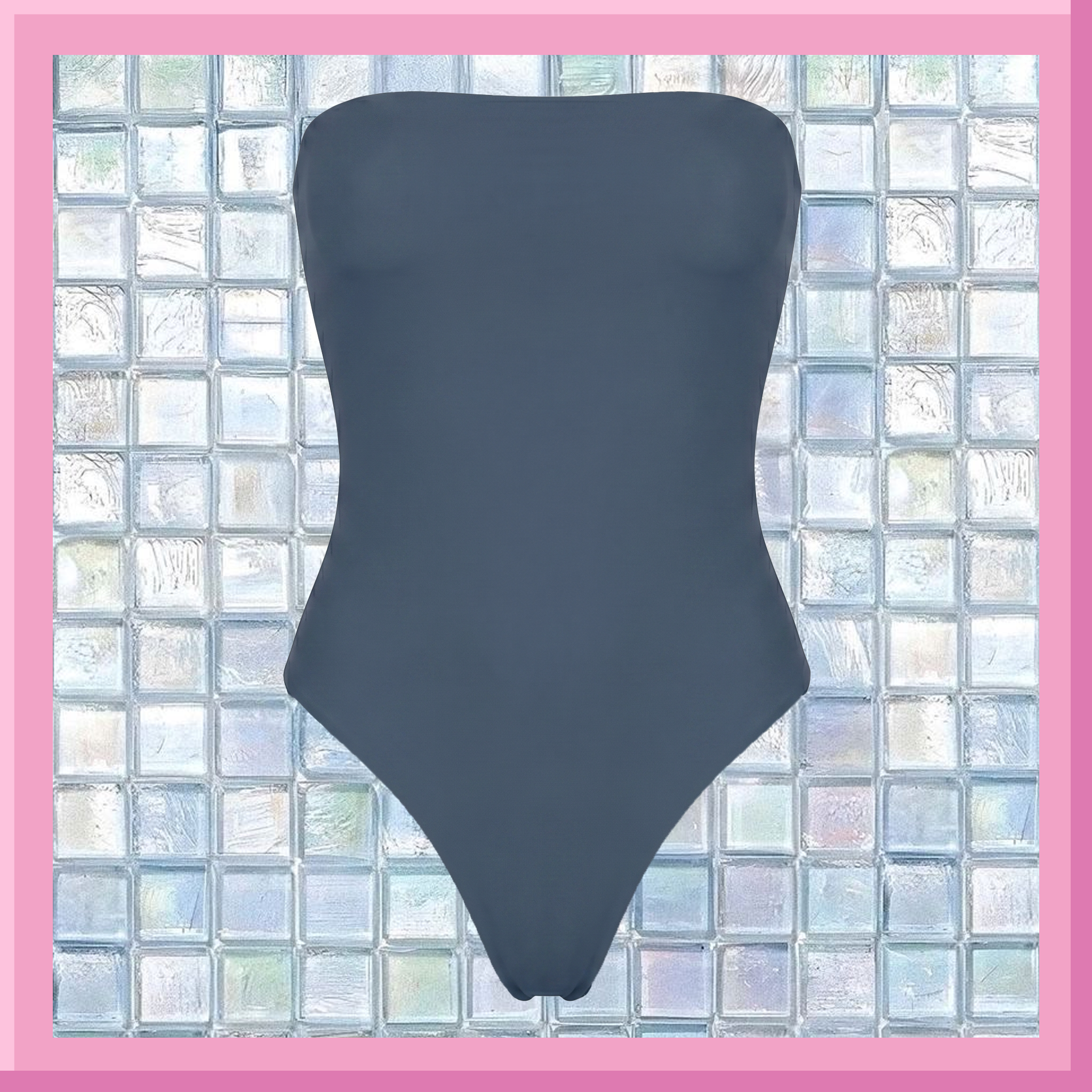 Blue Strapless One Piece