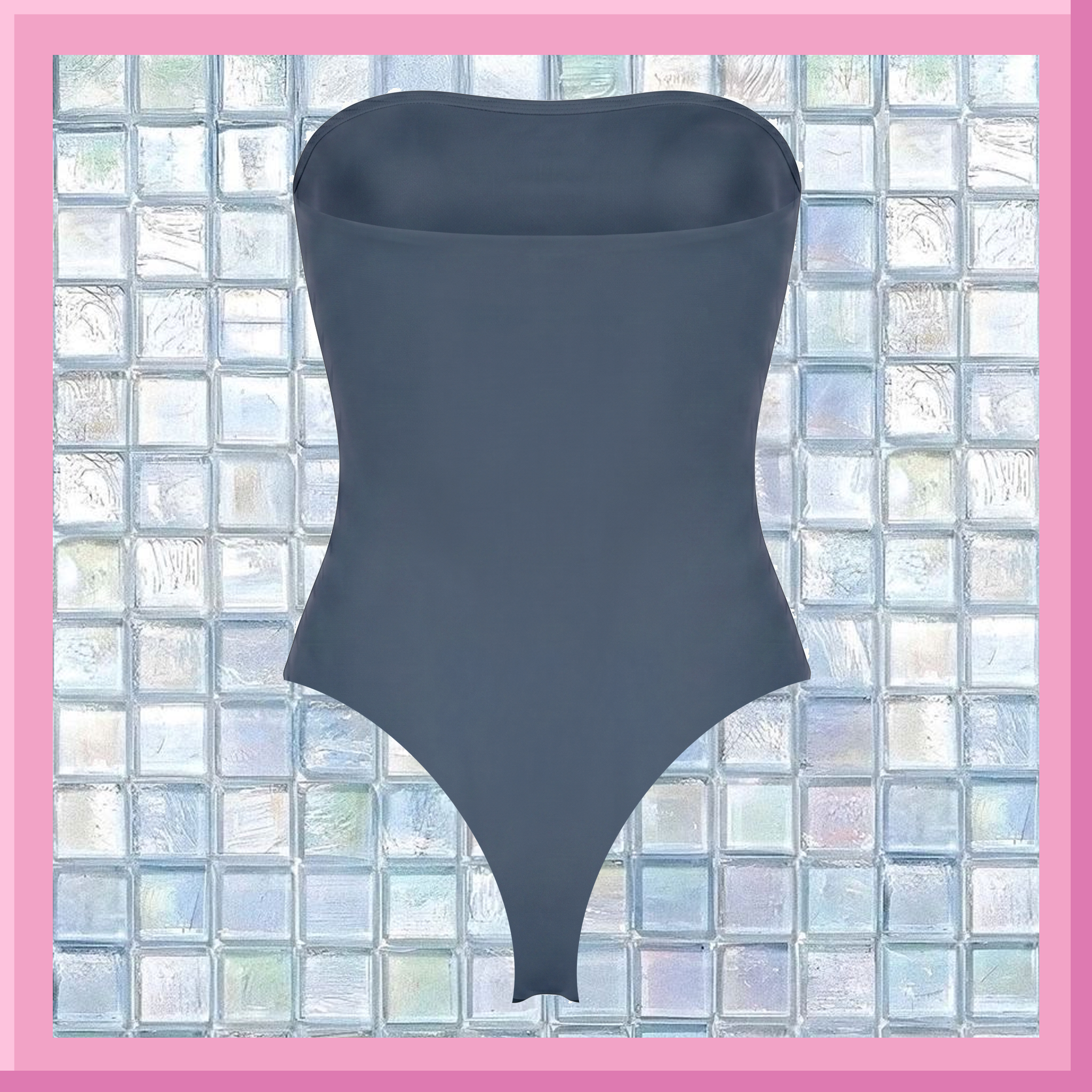 Blue Strapless One Piece