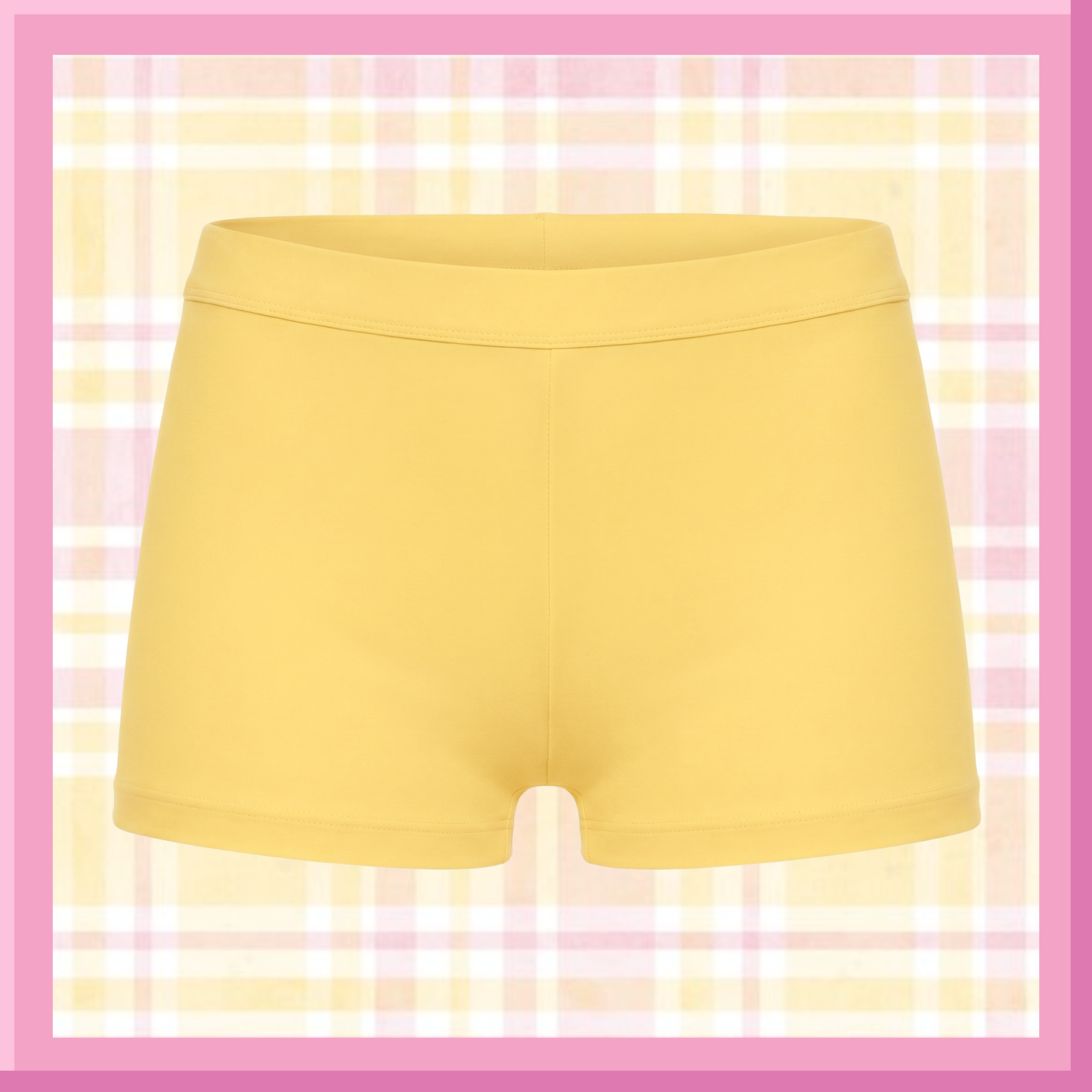Yellow skirt on a checkered background
