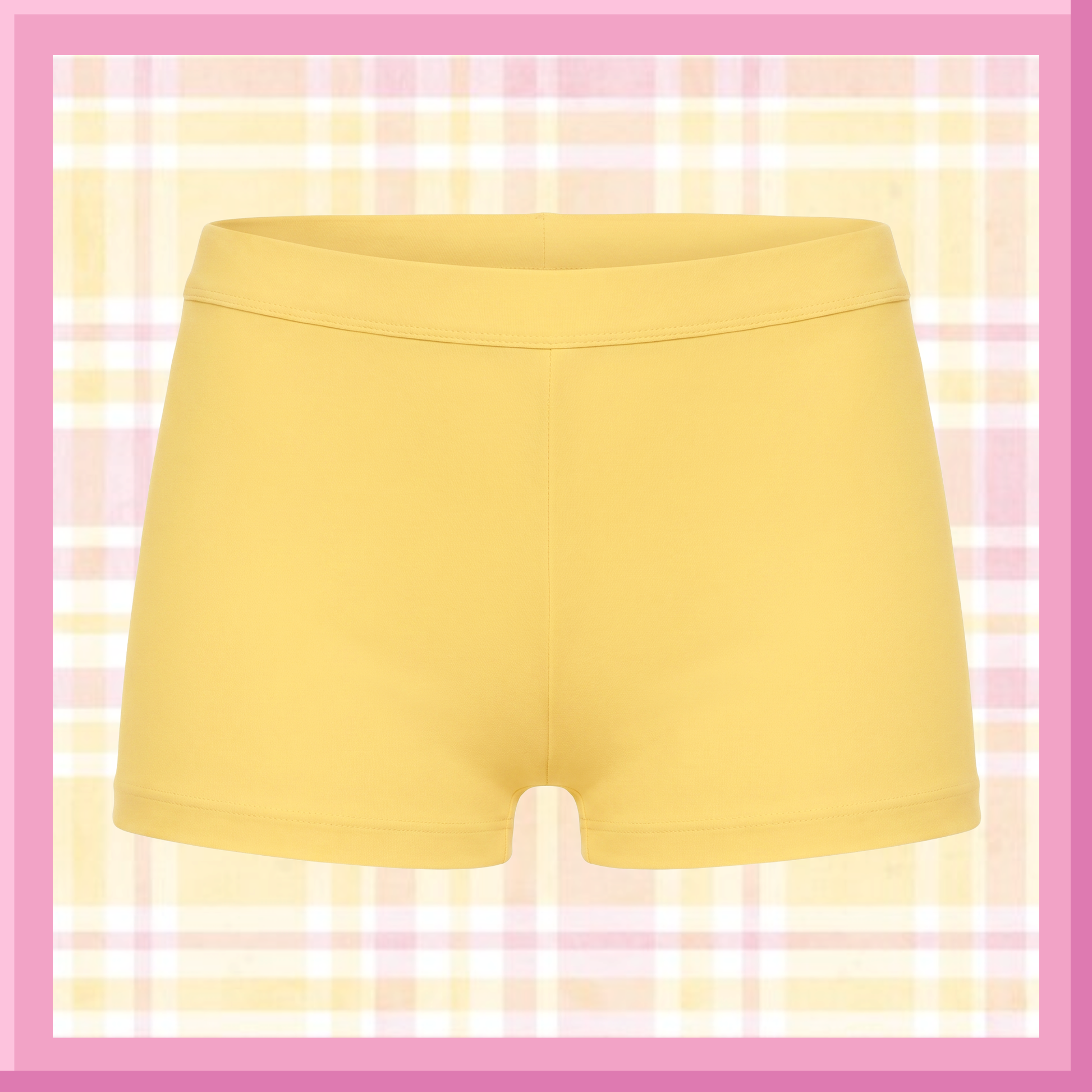Yellow skirt on a checkered background