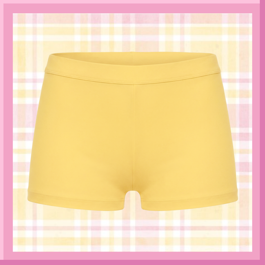 Yellow skirt on a checkered background