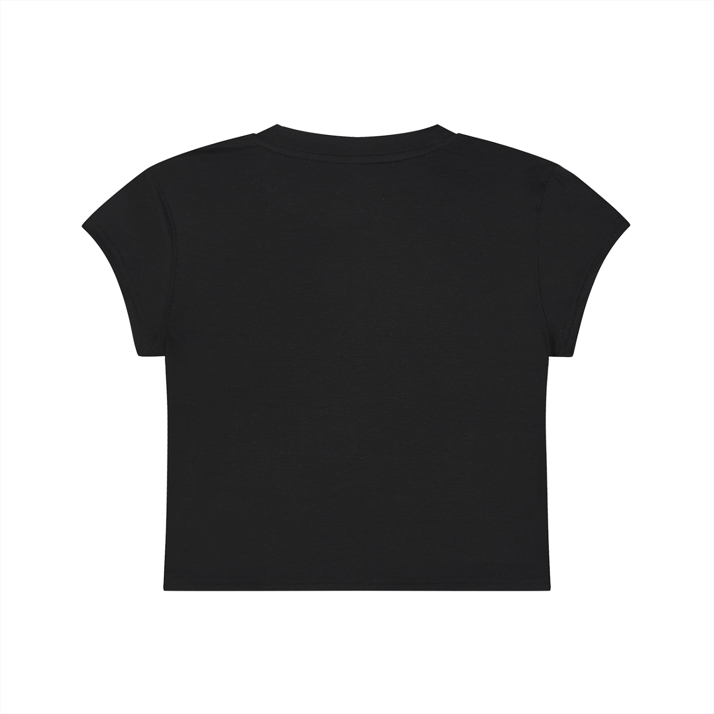 Black t-shirt on a white background